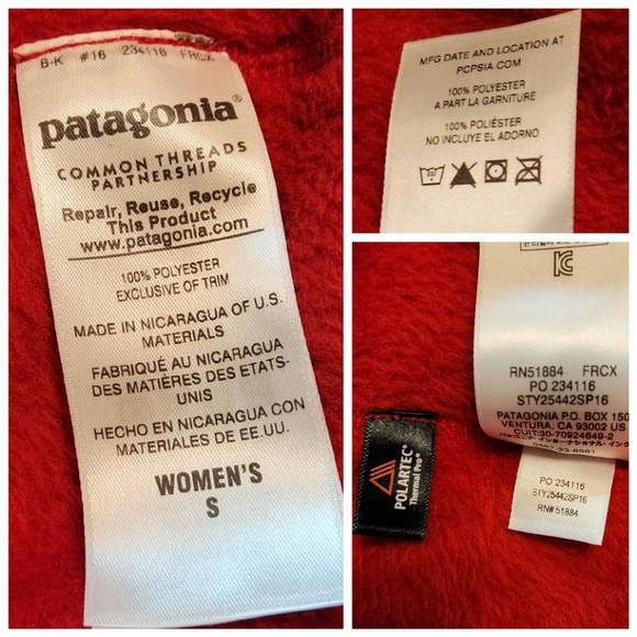 Patagonia ReTool Snap-T Polartec Pullover Fleece Red Women’s Size S - Picture 11 of 16